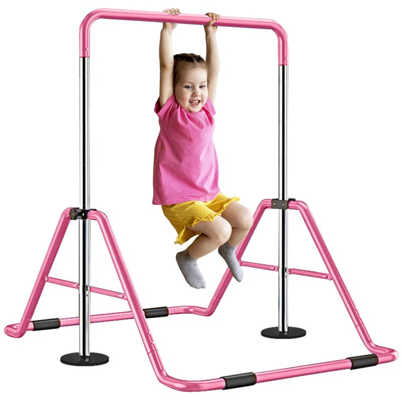 Gymnastics Bars for Kids with Adjustable Height, Folding Gymnastic Training Kip Bar, Junior Expandable Horizontal Monkey Bar for Home
