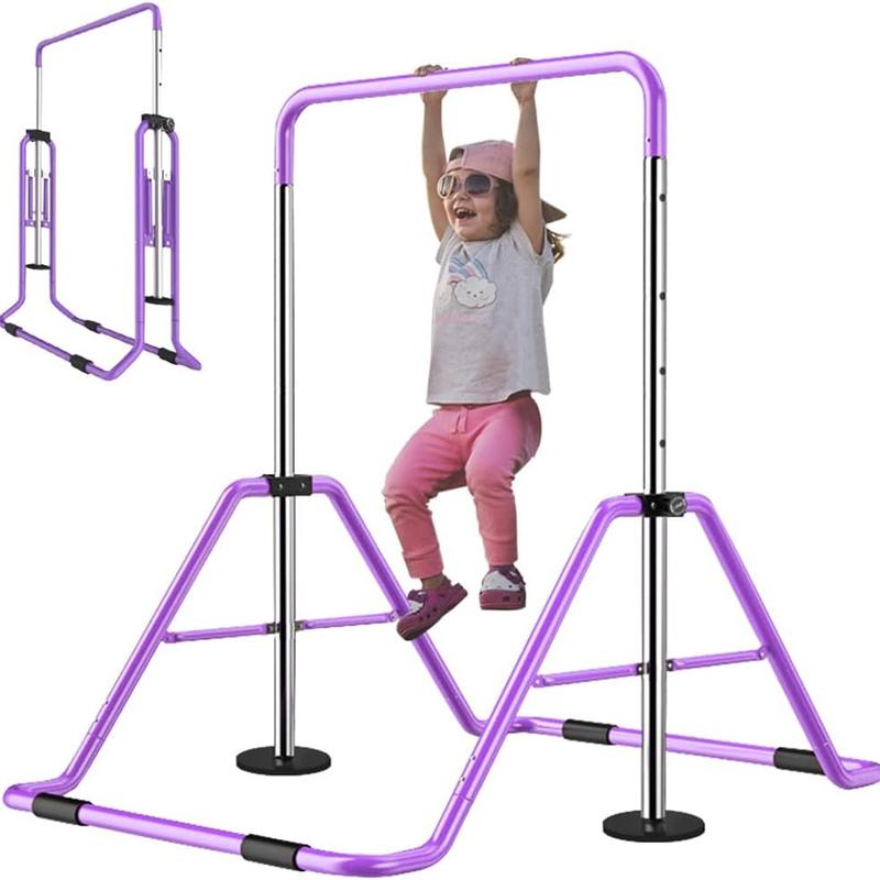 Gymnastics Bars for Kids with Adjustable Height, Folding Gymnastic Training Kip Bar, Junior Expandable Horizontal Monkey Bar for Home