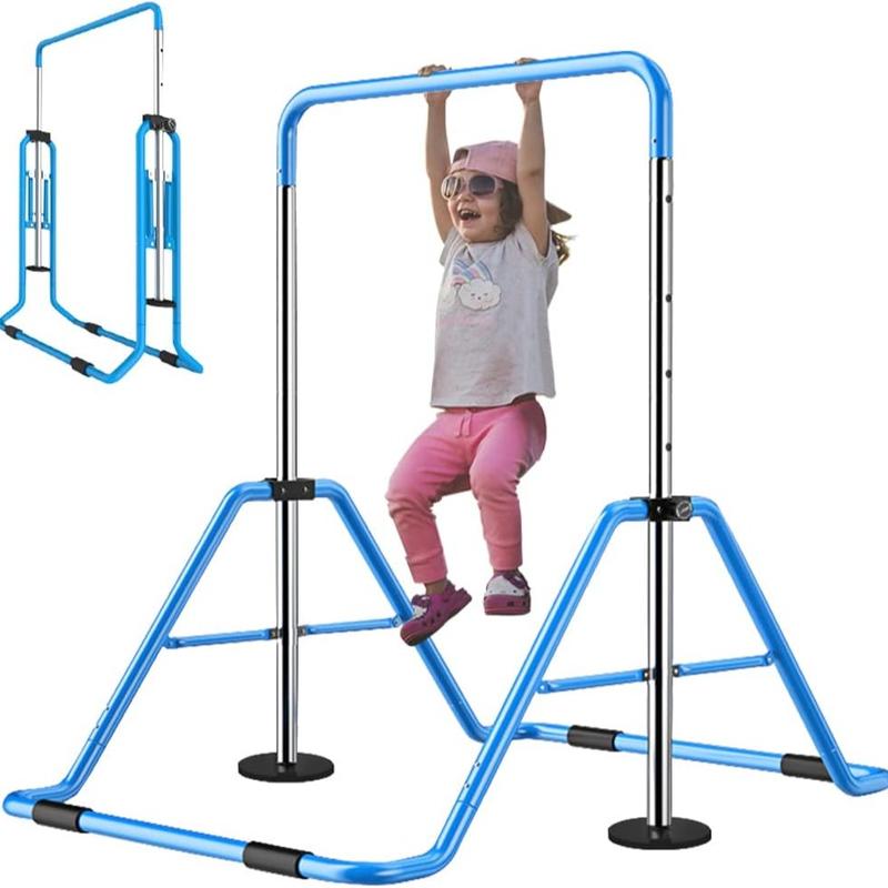 Gymnastics Bars for Kids with Adjustable Height, Folding Gymnastic Training Kip Bar, Junior Expandable Horizontal Monkey Bar for Home